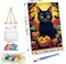 Paint by Numbers Kit for Adults with Frame Halloween Paint by Number with Easel Black Cat Adult Paint by Number Kits Framed Canvas DIY Oil Painting Kits for Ideal Gift Home Wall Decor 8x12 Inch